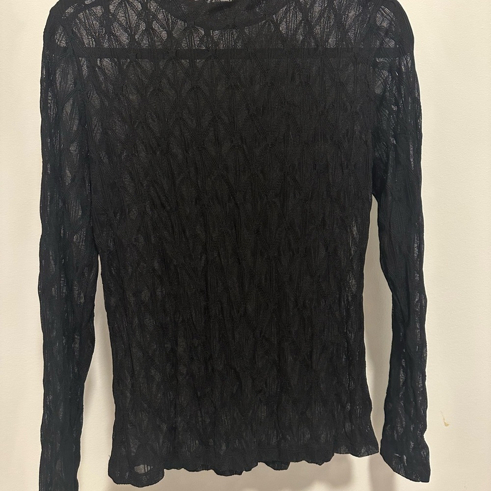 Maurices Black Sheer Mock-neck - Picture 2 of 8
